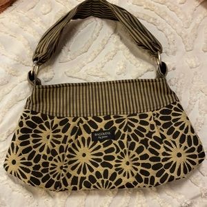 Bagolitas by Janice Black and Tan flower shoulder bag